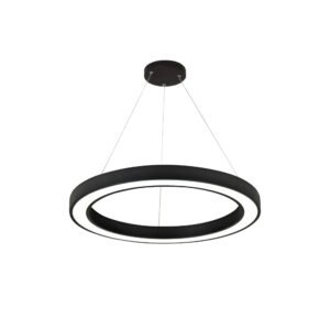 InLight Κρεμαστό φωτιστικό LED 88W 3CCT (by switch on base) σε μαύρη απόχρωση D:80cm (6073-80-BL)