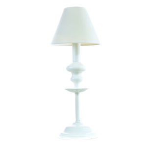 InLight Επιτραπέζιο φωτιστικό από λευκό μέταλλο και υφασμάτινο καπέλο (3420-Λευκό)