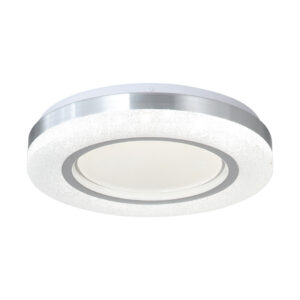 InLight Πλαφονιέρα οροφής LED 36W 3CCT από λευκό και ασημί ακρυλικό D:32cm (42016-C)