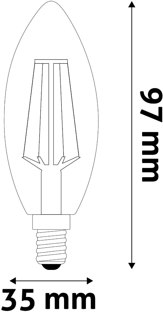 Avide LED Filament Candle 4.9W E14 Λευκό 4000K Super Υψηλής Φωτεινότητας