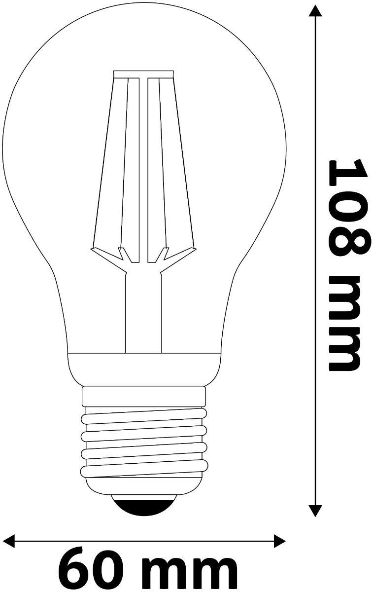 Avide LED Filament Κοινή 6.6W E27 A60 Θερμό 2700K Super Υψηλής Φωτεινότητας