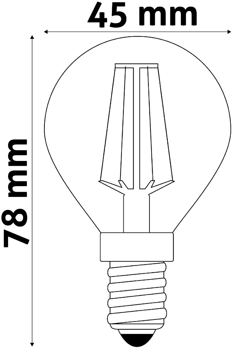 Avide LED Filament Σφαιρική 6W E14 360° Θερμό 2700K Υψηλής Φωτεινότητας