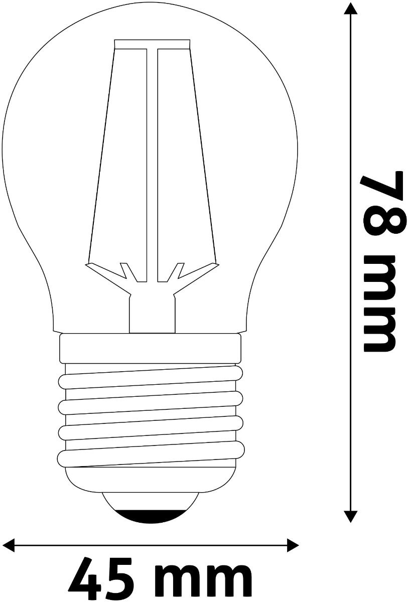 Avide LED Filament Στρογγυλή 2.5W E27 Θερμό 2700K