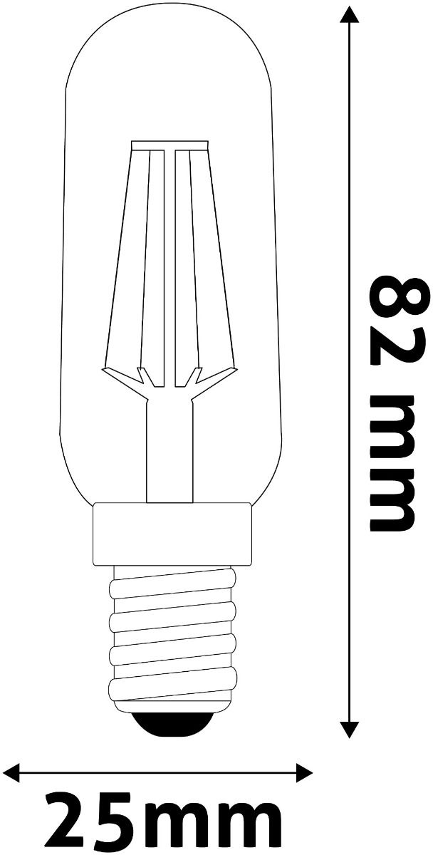 Avide LED Filament T25 2W E14 Λευκό 4000K